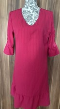 ❤ITALY Sommer Spitzendetails Ibiza Boho Kleid Tunika Hängerchen Pink 36 38 ❤