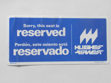 HUGHES AIRWEST AIRLINES OCCUPIED BESETZT SITZPLATZKARTE 1976 SEAT OCCUPIED