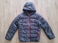 Hollister Herren Winter Bomber Jacke mit Kapuze - M - grau orange