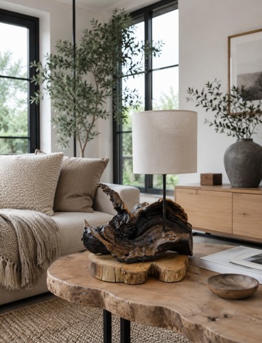Holzlampe treibholz - holzlampe,