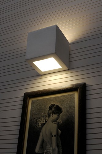 Bemalbare keramik wandlampe - keramik,