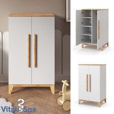Kleiderschrank Malia 120x70cm weiß, Schrank für Kinderzimmer, 4 Fächer VitaliSpa