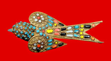 Messing vogelfigur mit - mit, steinen
