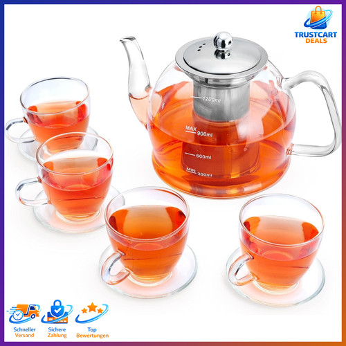 Teekanne glas set 1200ml - teekanne,