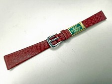 Lederuhrband-Damen, rot, Stegbreite 12 mm, neu