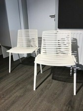 Fast Zebra Outdoor Stapelstuhl 2 Stck. Aluminium Cremeweiß Sofort Verfügbar 