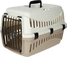Kerbl Pet Transportbox Expedion, Hundebox, Katzenbox, Creme/Taupe, 45X30X30Cm, K