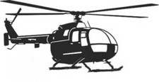 Aufkleber HUBSCHRAUBER BO 105 -silber-