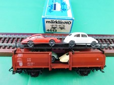 C22 Märklin H0 Güterwagen 4613 Autotransportwagen 2x Käfer 2x Porsche OVP