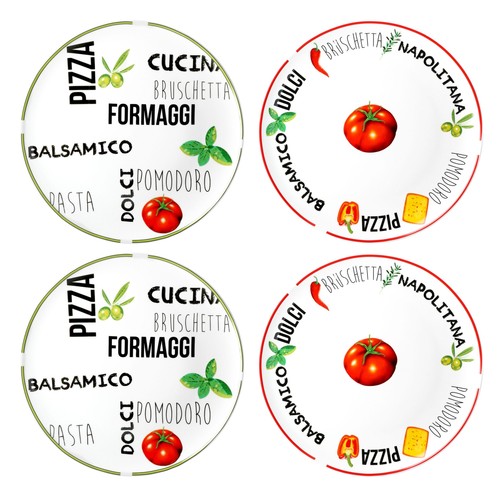 4er set pizzateller - pizzateller, tomate