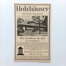 1929 Christoph Unmack Niesky Oberlausitz Holzhäuser Werbeanzeige Werbung Reklame