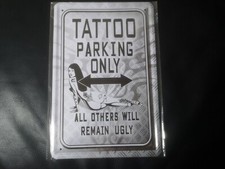 Blechschild Schild 20x30, TATTOO PARKING ONLY, Ink Studio Deko Bild Poster PRK