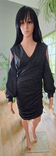 Kleid neu schwarz langarm - kleid,,
