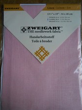 Zählstoff Cashel feine Kreuzstiche Sticken 11-fädig 100% Leinen altrosa 34x48 cm