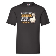 Heute bin ich nur Hübsch | Lama | Alpaka v2 T-Shirt Schwarz