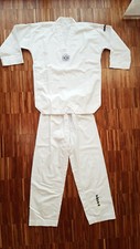 Taekwondo Anzug, weiß mit Aufdruck am Rücken, Gr. 140-150