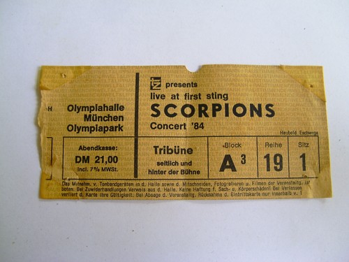 Konzertkarte von scorpions - konzertkarte,