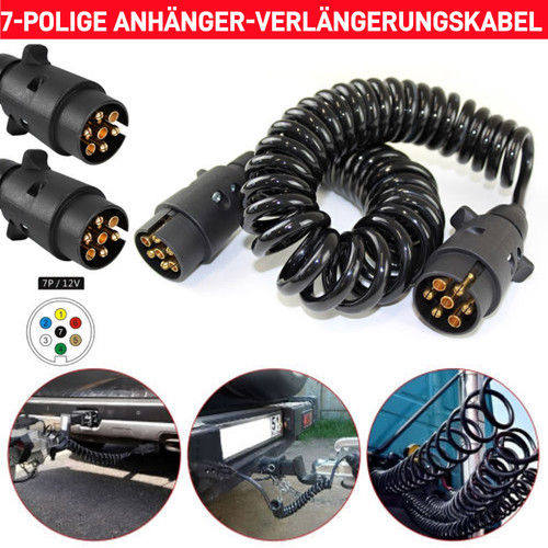 Spiralkabel 7 polig - 4.4m, 7-polig
