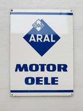 Emailschild Aral Motor Oele ARAL BV Tankstelle - 55x40cm - Original um 1960