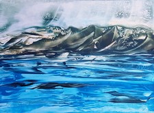  REGENBOGEN-ART "Lofoten 3" ENCAUSTIC Landschaft Impression 21x30 