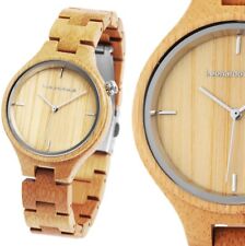 Damenuhr Armbanduhr Holzuhr Hell-Braun Gliederarmband Leonardo Verrelli 1800132