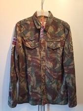 Superdry Herren Camouflage Military Hemd / Jacke  Rookie Edition S Grün Braun 