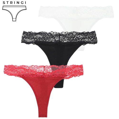 Damen string tangas mit spitze - string,