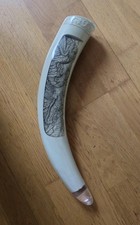 Kunst Zahn Gravierd - Handgemachte Deko - ELFENBEIN Imitat