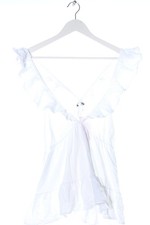 ZARA Volanttop Damen Top Gr. DE 40 weiß Casual-Look
