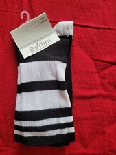 Overknees, schwarz-weiß geringelt, One Size