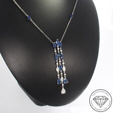Wert 5050 € Brillant Diamant Saphir Collier 750 18 Karat Weiß Gold xxyy