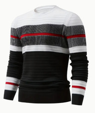 Herrenmode Strickpullover mit Streifen , Langarm, Rundhals, Herbst-Winter Mode