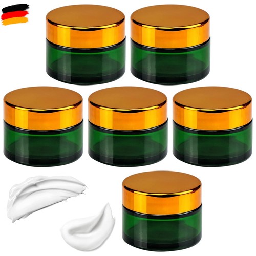 Glas cremedose leer grün - leer,6, x