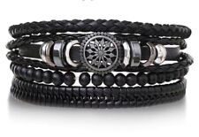 Armband Schmuck Schwarz Herren Mann Männer Leder Mode Lederarmband Style
