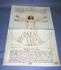 Poster Leonardo da Vinci - vitruvianischer MENSCH im Kreis + Mona Lisa 43,4x28cm