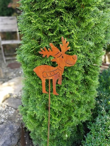 Edelrost gartenstecker elch - edelrost,
