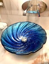 GLASBECKEN BLAU Türkis RUND