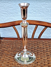 Alte Kerzenständer 1-armig Messing versilbert Kandelaber Höhe 29,5 cm