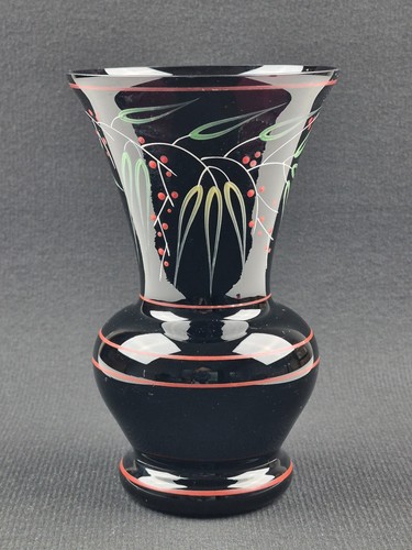 Schwarzglas vase ddr 16cm - vase,