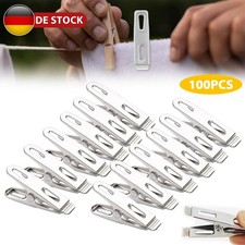 100 Edelstahl Wäscheklammern Hängend Kleidung Decke Stark Klammer Winddicht Clip