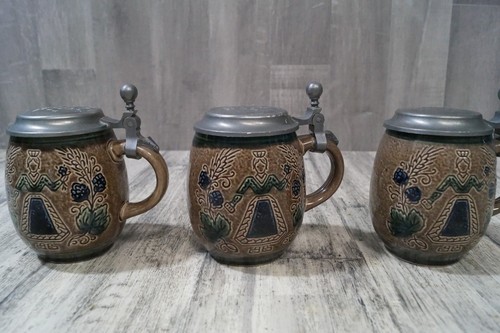 Bierkrug mit deckel - 3x, deckel,