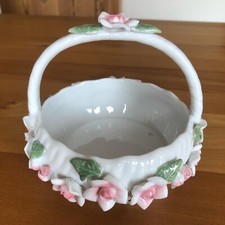 Porzellan Henkel Korb Schale