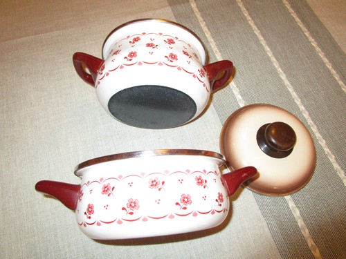 Kleine emaille töpfe und 1 - 2,