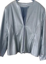 Dunkelgrüne Kunstlederjacke
