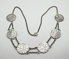 Münzkette Deutsches Reich 1/2 Mark Silber Collier Necklace Coins 43cm  Nr.325