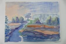 Wilhelm Klußmann Aquarell 1992 sig. Thüler Heide im Herbst 30x40cm N-1208