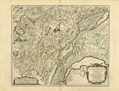 Antike landkarte die region - -,
