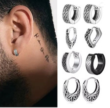 🔥Wikinger Herren Creolen – Edelstahl Huggies Ohrringe mit Keltischem Knoten🔥