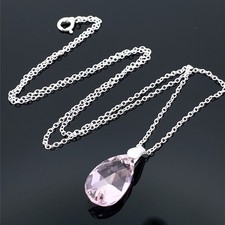 KETTE & TROPFEN ANHÄNGER AUS 925/-SILBER MIT KRISTALL SCHMUCKJAGD