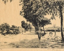 Otto Quante 1875-1947 Minden München / Radierung um 1922 "Auf Teneriffa" Spanien